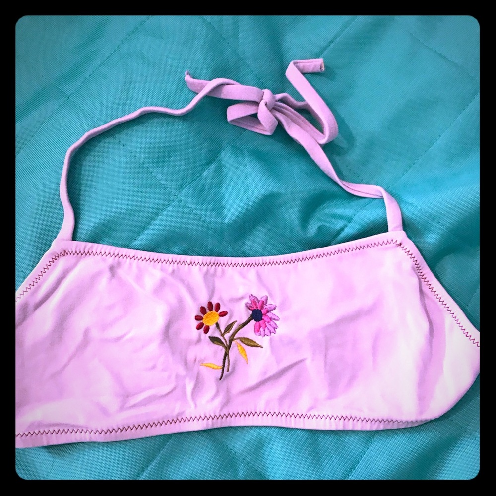 J. Crew bikini top with embroidered flowers